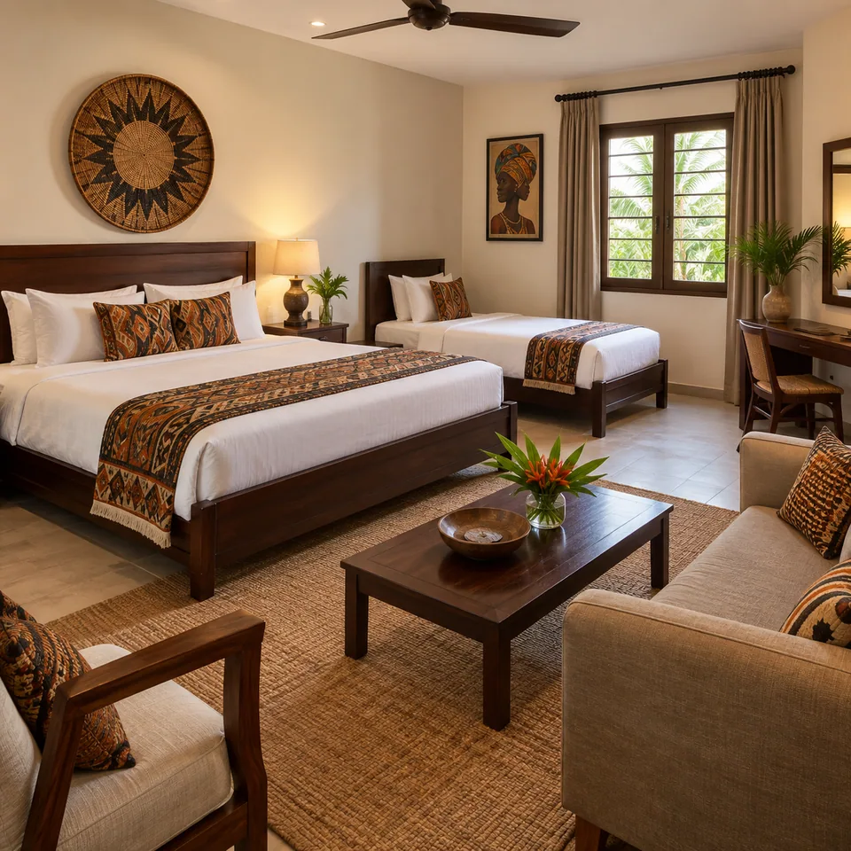 Illustrative family suite for Dweniva Stays